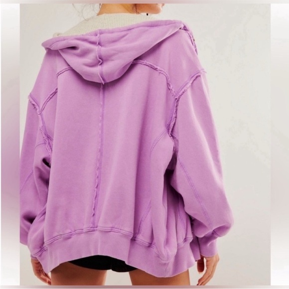 NWOT Free People We the Free By Your Side Lined Hoodie - bubble tea - S, M - Picture 3 of 9